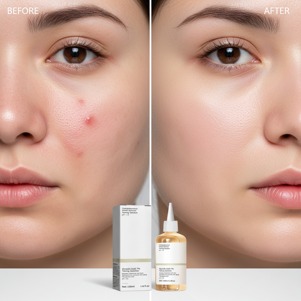 100ml Glycolic Acid 7% Toning Solution To Remove Acne and Moisturize Skin Rejuvenating Lotion